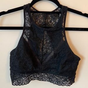 Aerie Black Floral Lace Bralette